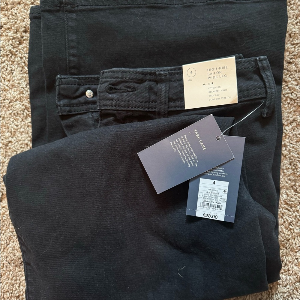 Hi Rise Sailor Wide Leg Jeans